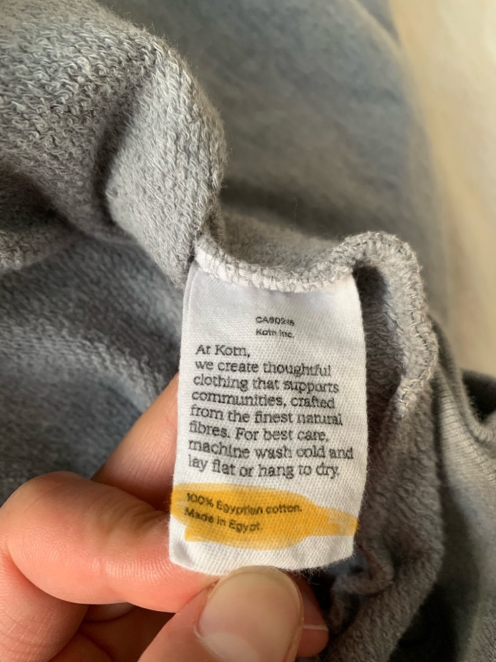 KOTN 100% Egyptian Cotton Heather Grey Crewneck Sweatshirt Men's Size M - Picture 5 of 8